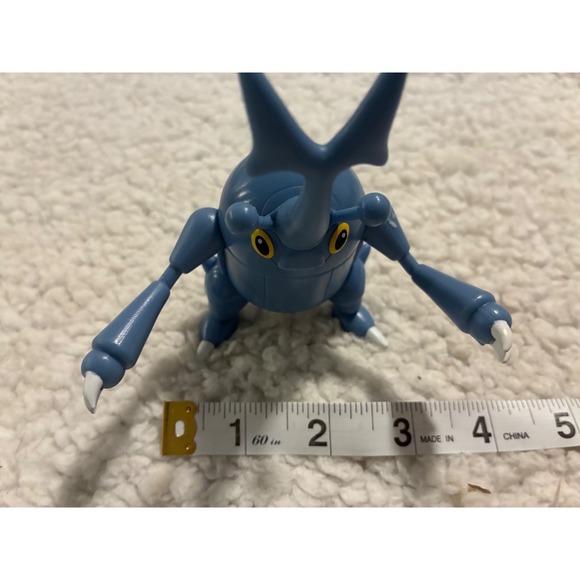 Pokemon Heracross Action Figure Jazwares Blue Battle Toy PKW3420-042524-KA 4 In - Picture 3 of 6